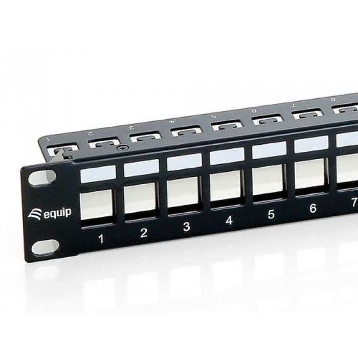 Cabo de Rede Cat.6 Panel for 24 Keystone Jacks. shielded. black