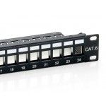 Cabo de Rede Cat.6 Panel for 24 Keystone Jacks. shielded. black