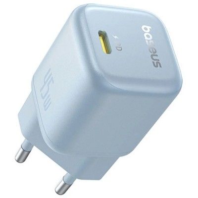 Carregador baseus picogo gan 1c 45w eu galaxy blue