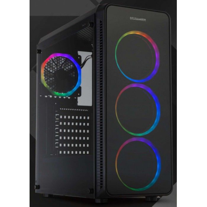 CAIXA ATX HUMMER TGM RAINBOW 1XUSB3.0 2XUSB2.0 PRETA RGB