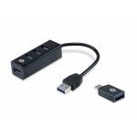 Hubbies TAIL 4 Portas USB 3.0 Hub c/ USB-C-USB-A Adaptador
