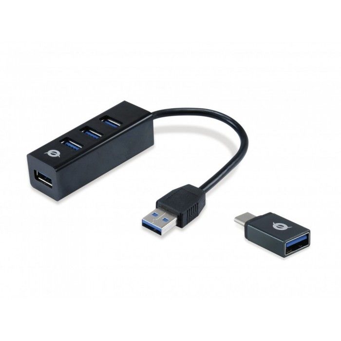 Hubbies TAIL 4 Portas USB 3.0 Hub c/ USB-C-USB-A Adaptador