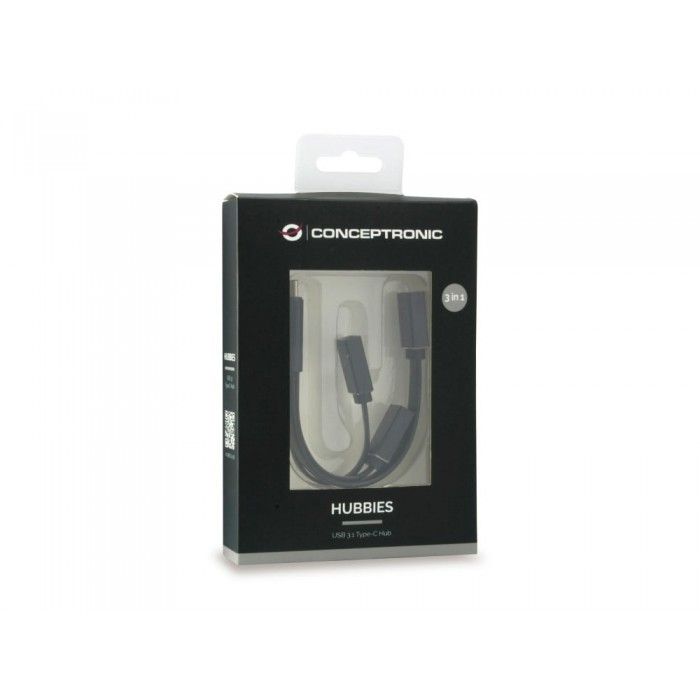 Hubbies USB 3 1 Type-C-1-Portas USB 3.0 + 2-Portas USB 2 0 Cabo Hub: Preto