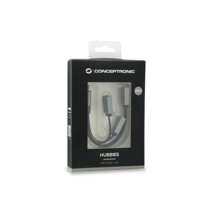 Hubbies USB 3 1 Type-C-1-Portas USB 3.0 + 2-Portas USB 2 0 Cabo Hub: Cinza