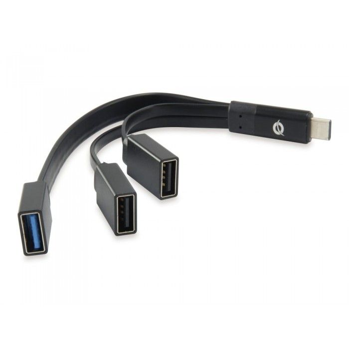 Hubbies USB 3 1 Type-C-1-Portas USB 3.0 + 2-Portas USB 2 0 Cabo Hub: Preto