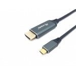 Equip 133416 Adaptador de cabo de vdeo 2 m USB Type-C HDMI Type A (Standard) Cinzento, Preto