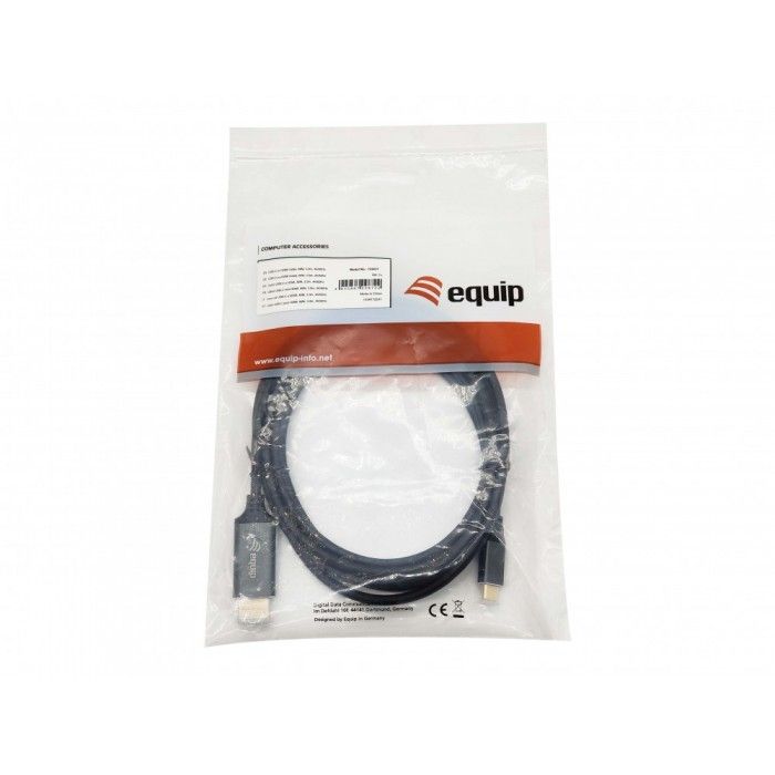 Equip 133417 Adaptador de cabo de vdeo 3 m USB Type-C HDMI Type A (Standard) Cinzento, Preto