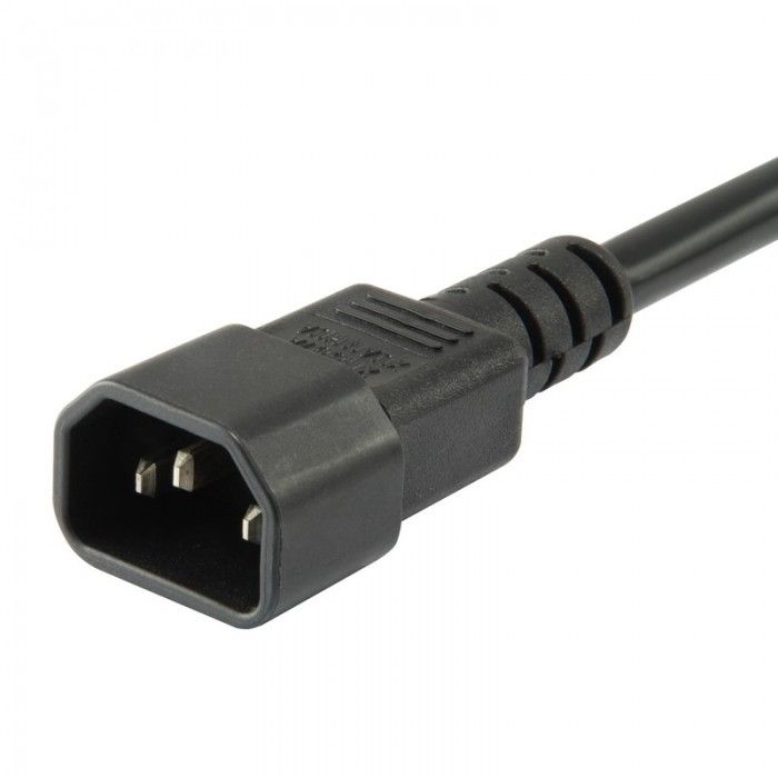 Power Strip IEC Connector with 3 x Schuko C13 Socket. Preto