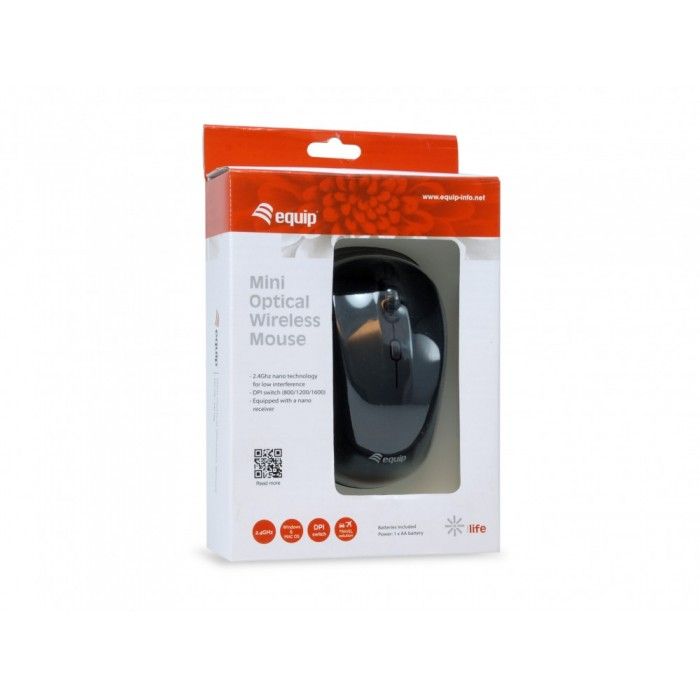 Equip 245108 rato Ambidestro RF Wireless tico 1600 DPI