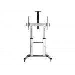 Suporte Cho Ajustvel p/ Ecr 60/100P Inclinvel/Giratrio c/ Suporte Inferior Prateado