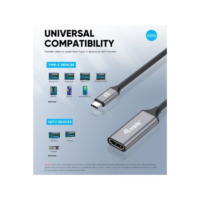 Adaptador USB-C para HDMI 2.0, 4K/60Hz