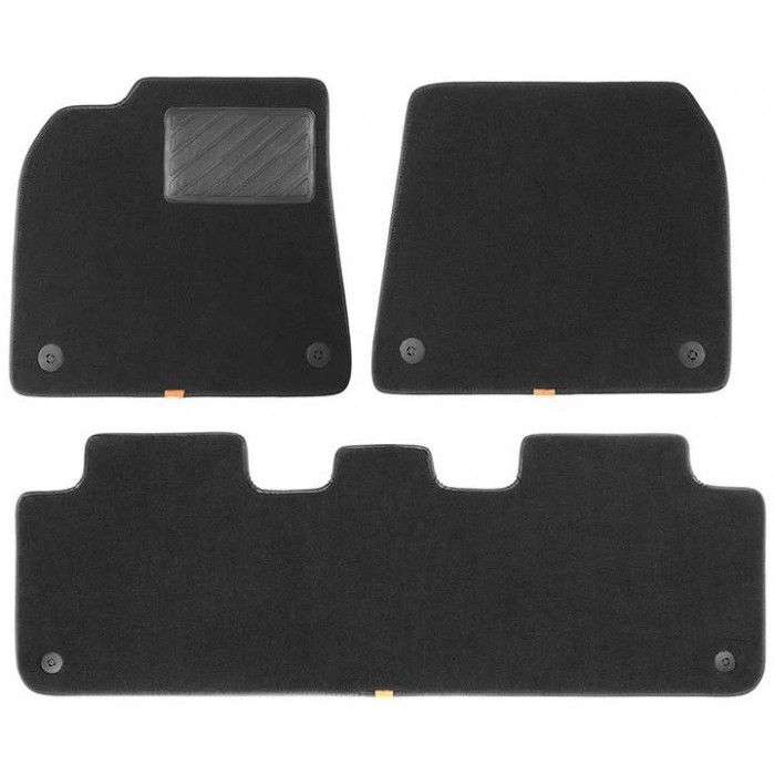 Tapete p/ Carro Baseus T-Space Series 9-Piece Floor Mat For Tesla Model Y Velvet Cluster Black