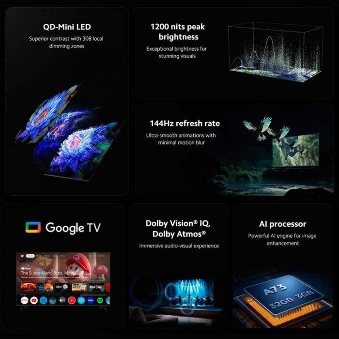 Smart TV S (2025) 55P Mini-LED 4K UHD Google TV