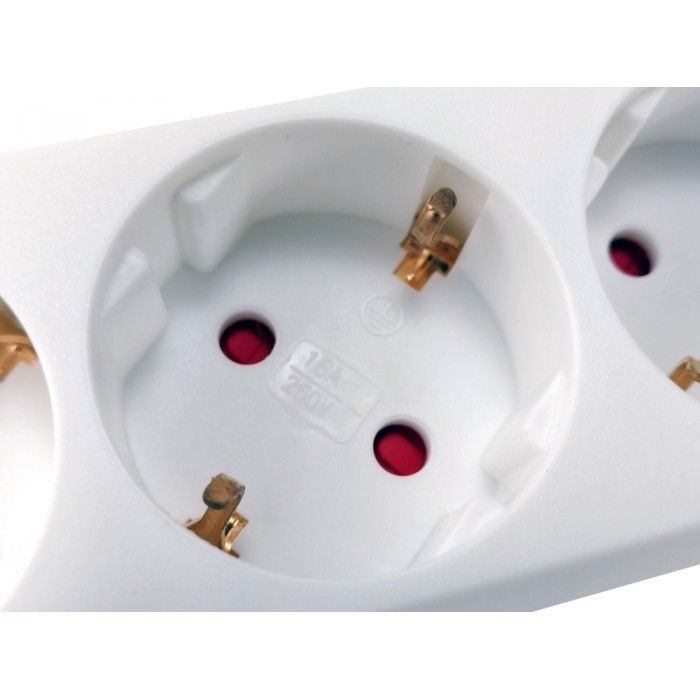Cabo Extenso 3-Outlet Power Strip c/ interruptor 250V 16A 50/60HZ branco