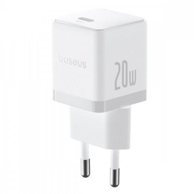 Carregador  Baseus Palm Fast Charger 1C 20W Eu Moon White (With Baseus Mini White Cable Usb-C To Usb