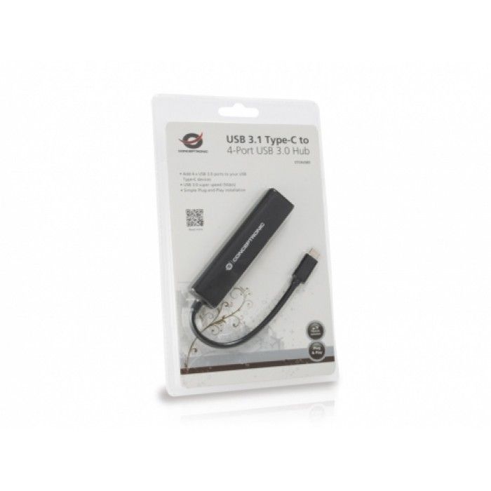 USB 3 1 Type-C-4 Portas USB 3.0 Hub