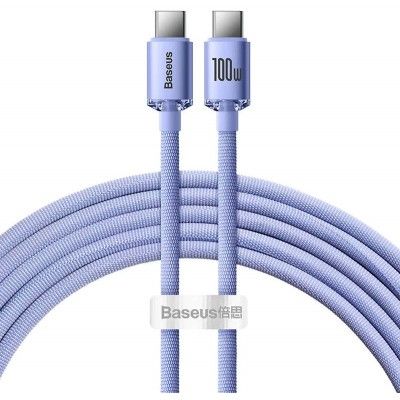Cabo Carregamento Rpido Usb-C - Usb-C Crystal Shine 100W 1.2M Roxo