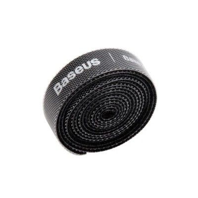 Velcro Baseus Colourful Circle Velcro Strap 1M Black