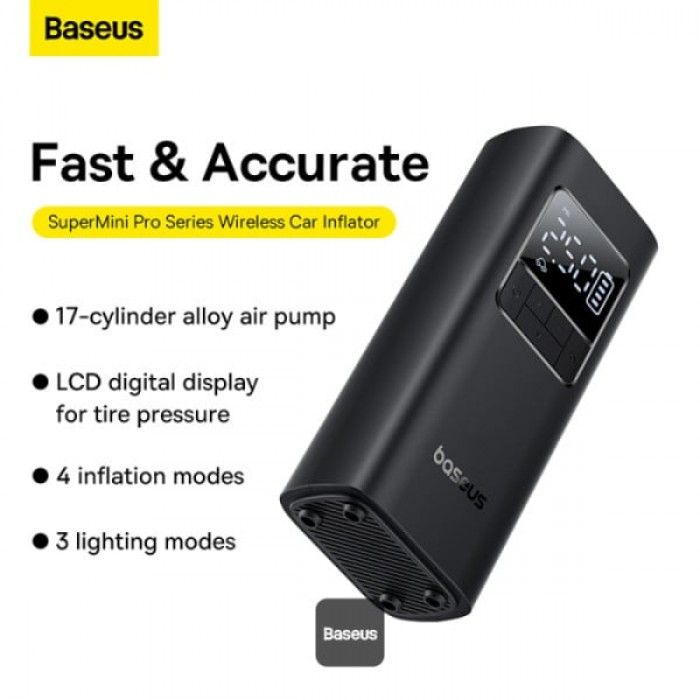 Compressor Baseus Supermini Pro Series Wireless Car Inflator Cluster Black