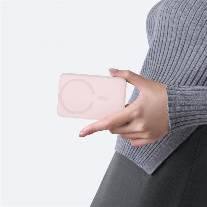 Powerbank Enerfill Fm11 Ultra-Mini Magnetic Power Bank 10000Mah 22.5W Baby Pink