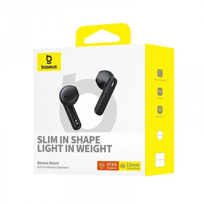 Os-Baseus Bowie E16 Tws True Wireless Bluetooth Earphones Stellar Preto
