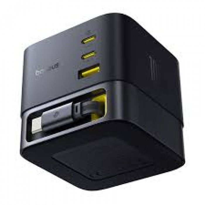Carregador Os-Baseus Super Gan Desktop Charger With Retractable Cable 3C+U 100W Eu Cosmic Black