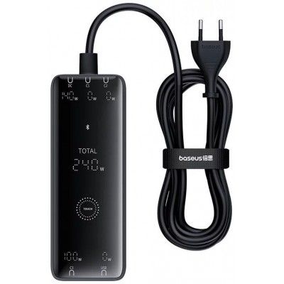 Carregador Digital Gan Intelligent Desktop Fast Charger 3C+U+DC 240W EU Preto