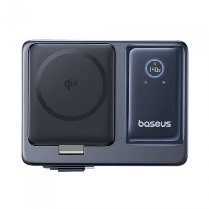 Carregador baseus nomos 5-in-1 140w 3c+u qi2 black Carregador baseus nomos 5-in-1 140w 3c+u qi2 black