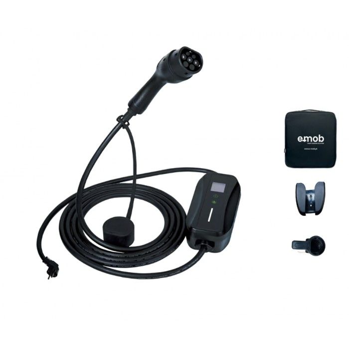 Schuko 3.5kW 1PH 16A Portable Charger with 8.5m T2 cable + Bag + Wall Mount + Plug Holder Schuko 3.5kW 1PH 16A Portable Charger with 8.5m T2 cable + Bag + Wall Mount + Plug Holder