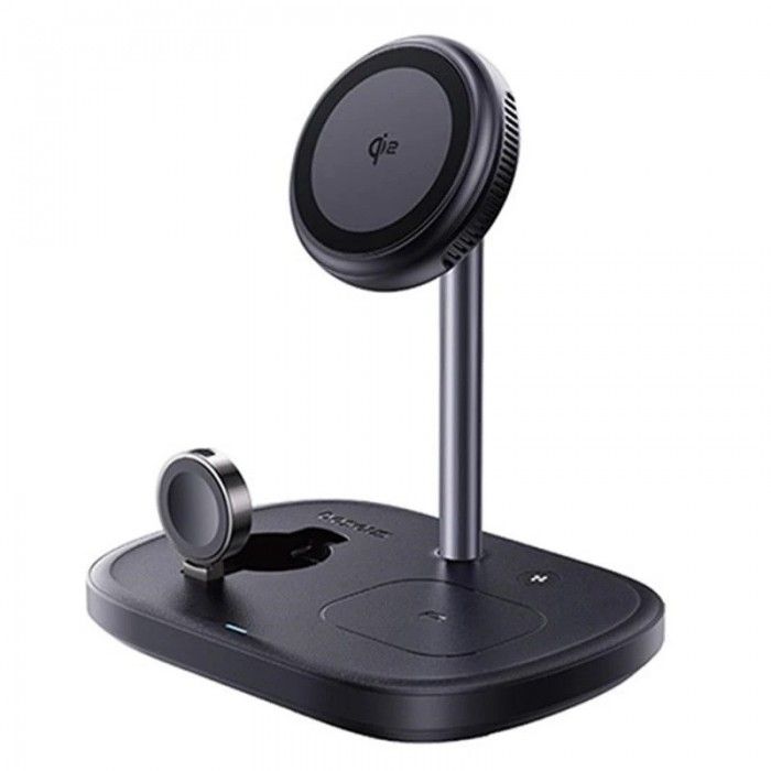 Carregador Os-Baseus Enerfill Fs41 3-In-1 Wireless Charging Stand With Tec Cooling Cosmic Black (45W