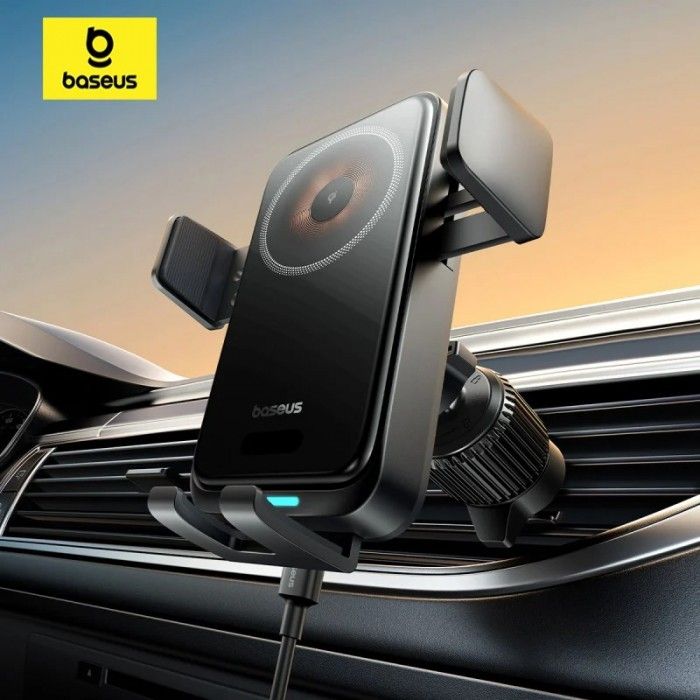 Os-Baseus Wisdom Pro Auto Coil Alignment Car Mount Wireless Charger Air Cosmic Preto Os-Baseus Wisdom Pro Auto Coil Alignment Car Mount Wireless Charger Air Cosmic Preto