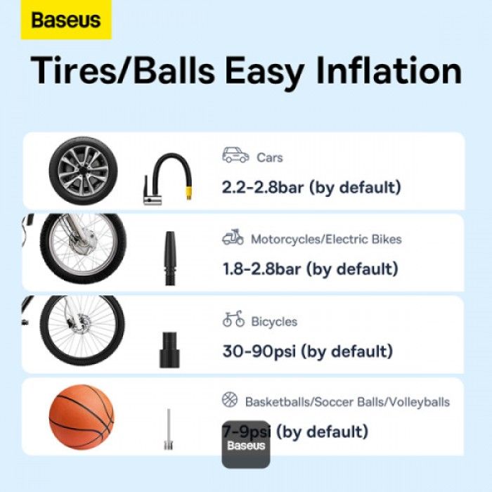 Compressor Baseus Supermini Pro Series Wireless Car Inflator Cluster Black Compressor Baseus Supermini Pro Series Wireless Car Inflator Cluster Black