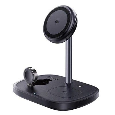 Carregador Os-Baseus Enerfill Fs41 3-In-1 Wireless Charging Stand With Tec Cooling Cosmic Black (45W