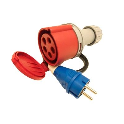 Adaptador CEE trif�sico para monof�sico Schuko 16A