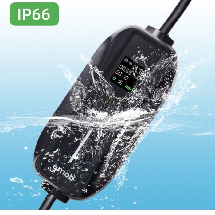 Schuko 3.5kW 1PH 16A Portable Charger with 8.5m T2 cable + Bag + Wall Mount + Plug Holder