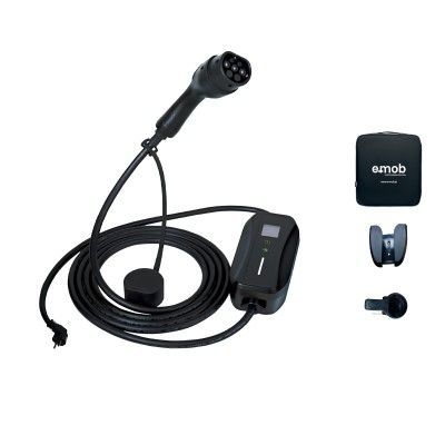Carregador Port�til 3,5kW 1PH 16A schuko com 8,5m cabo T2 + Bolsa + Suporte Parede + Suporte Tomada