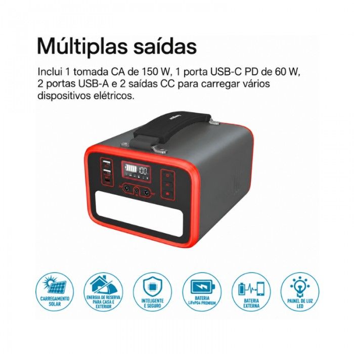 Esta��o de Energia Port�til Energizer PPS240W2 230,4 Wh 150 W